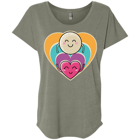 T-Shirts Venetian Grey / X-Small Love to the Moon and Back Triblend Dolman Sleeve