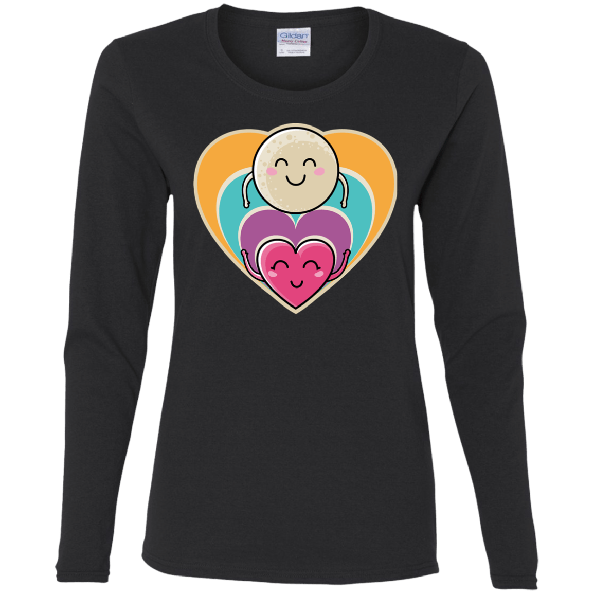 T-Shirts Black / S Love to the Moon and Back Women's Long Sleeve T-Shirt