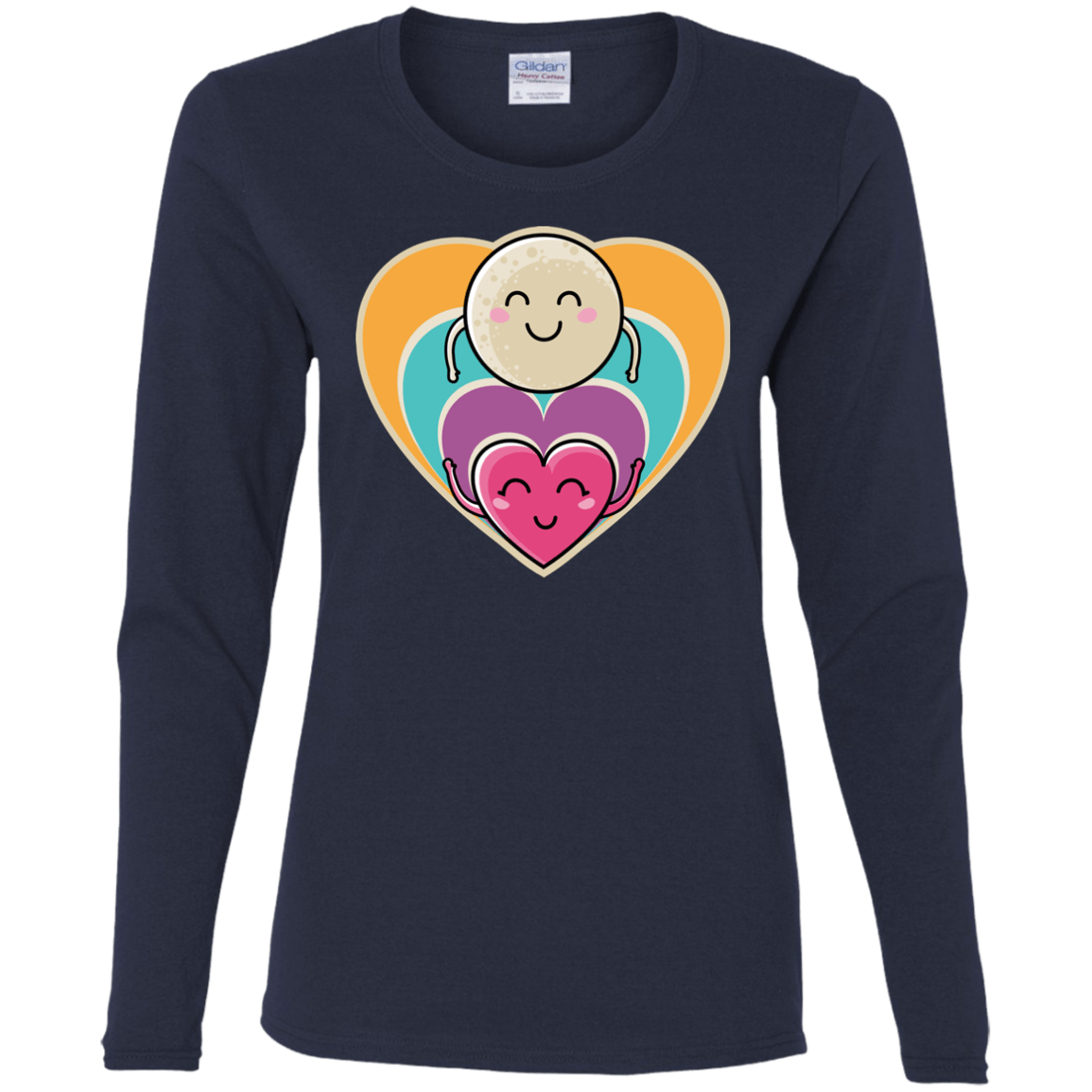T-Shirts Navy / S Love to the Moon and Back Women's Long Sleeve T-Shirt