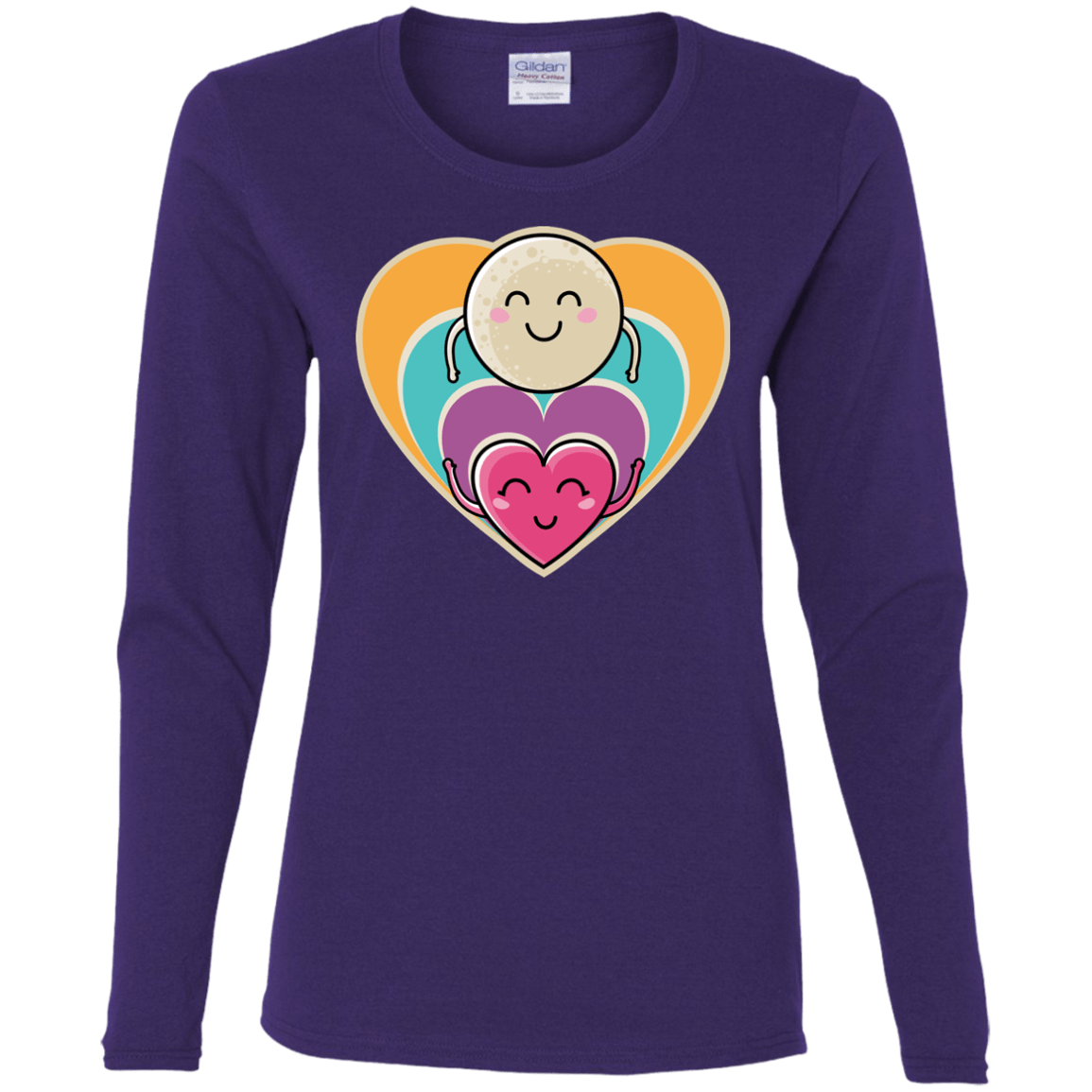 T-Shirts Purple / S Love to the Moon and Back Women's Long Sleeve T-Shirt