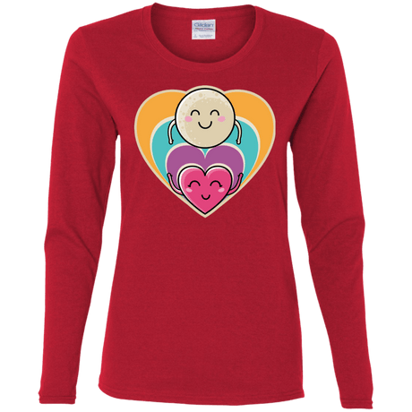 T-Shirts Red / S Love to the Moon and Back Women's Long Sleeve T-Shirt