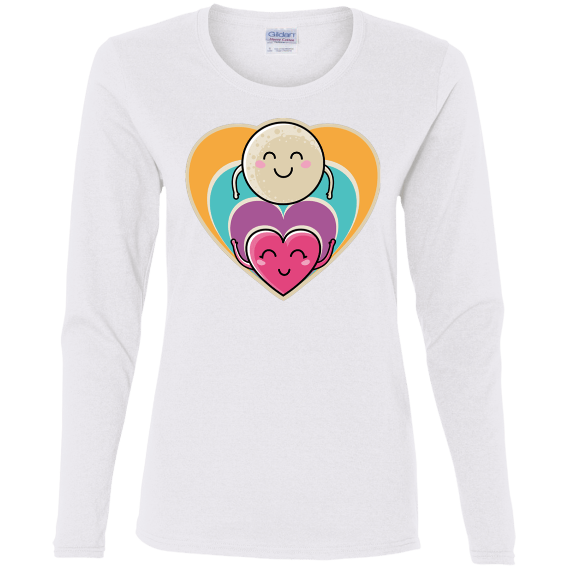 T-Shirts White / S Love to the Moon and Back Women's Long Sleeve T-Shirt