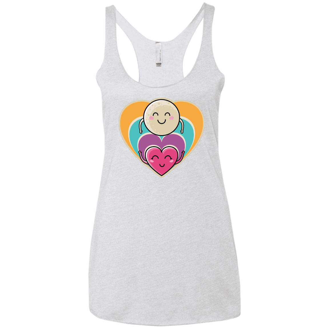 T-Shirts Heather White / X-Small Love to the Moon and Back Women's Triblend Racerback Tank