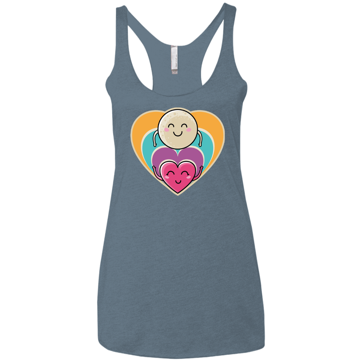 T-Shirts Indigo / X-Small Love to the Moon and Back Women's Triblend Racerback Tank
