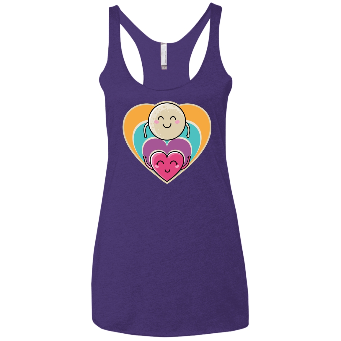 T-Shirts Purple Rush / X-Small Love to the Moon and Back Women's Triblend Racerback Tank
