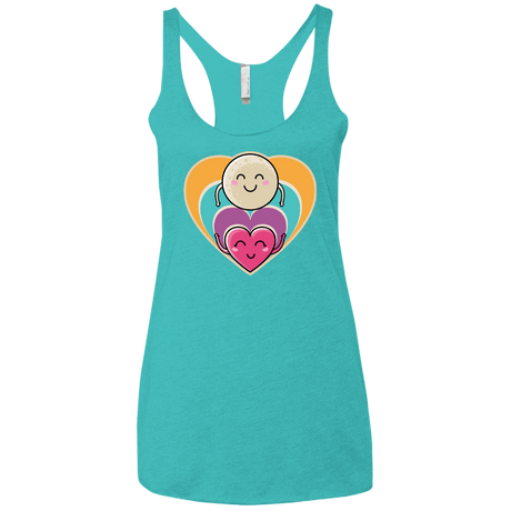 T-Shirts Tahiti Blue / X-Small Love to the Moon and Back Women's Triblend Racerback Tank