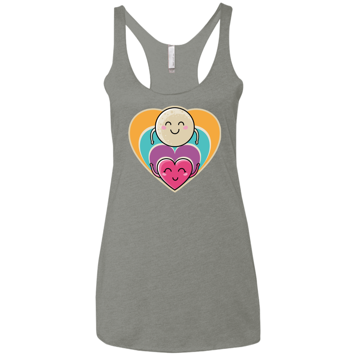 T-Shirts Venetian Grey / X-Small Love to the Moon and Back Women's Triblend Racerback Tank