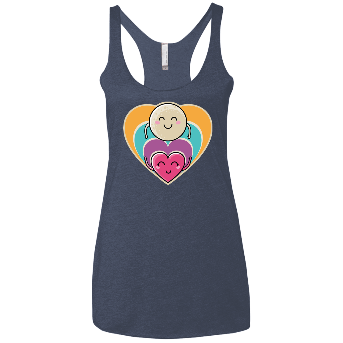 T-Shirts Vintage Navy / X-Small Love to the Moon and Back Women's Triblend Racerback Tank