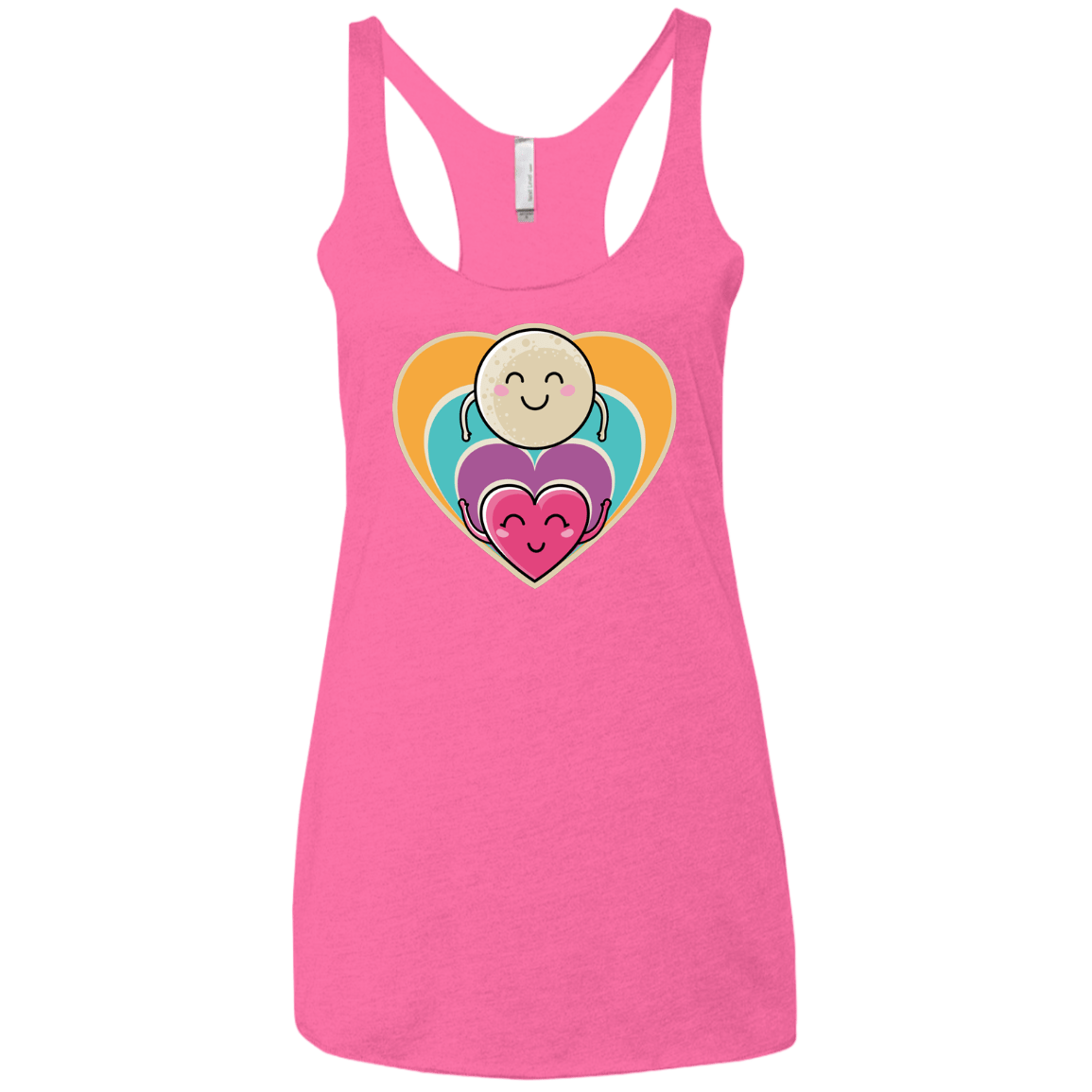 T-Shirts Vintage Pink / X-Small Love to the Moon and Back Women's Triblend Racerback Tank