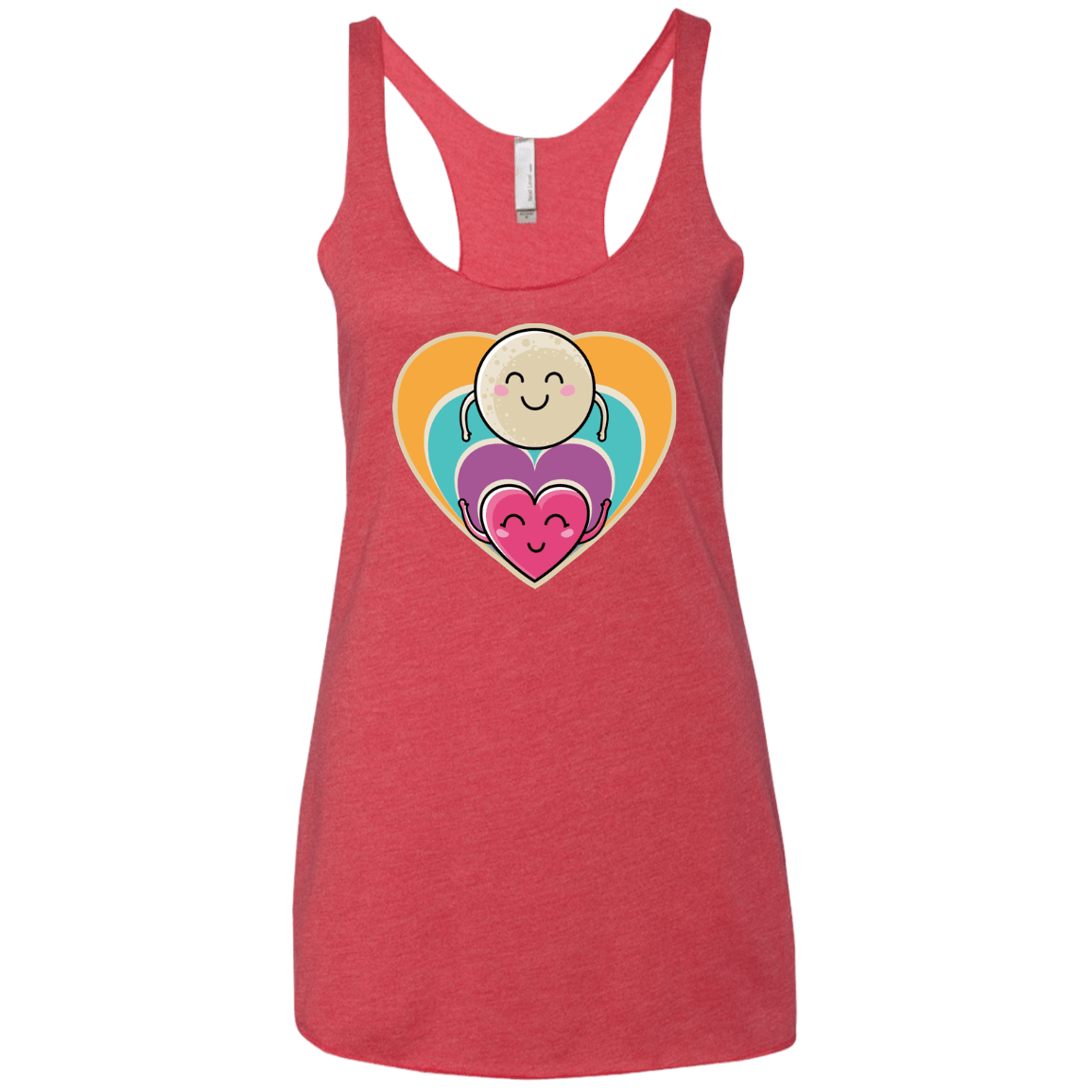 T-Shirts Vintage Red / X-Small Love to the Moon and Back Women's Triblend Racerback Tank