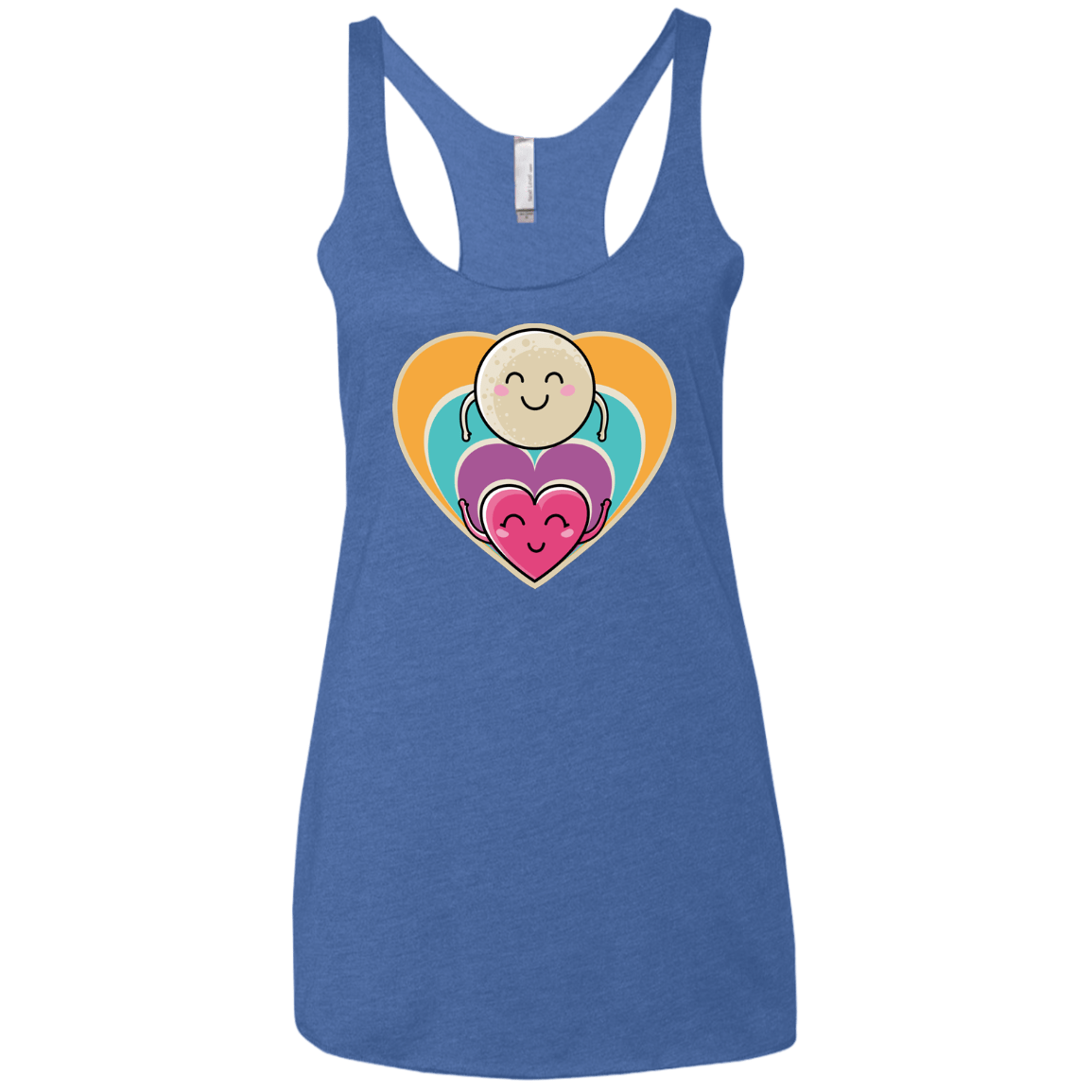 T-Shirts Vintage Royal / X-Small Love to the Moon and Back Women's Triblend Racerback Tank