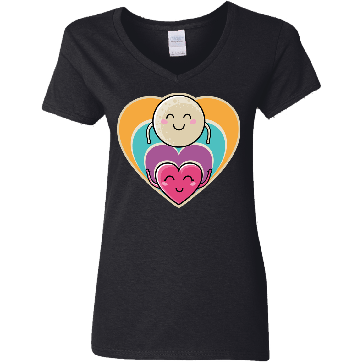 T-Shirts Black / S Love to the Moon and Back Women's V-Neck T-Shirt