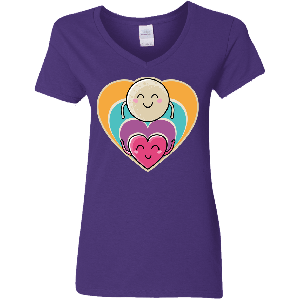 T-Shirts Purple / S Love to the Moon and Back Women's V-Neck T-Shirt