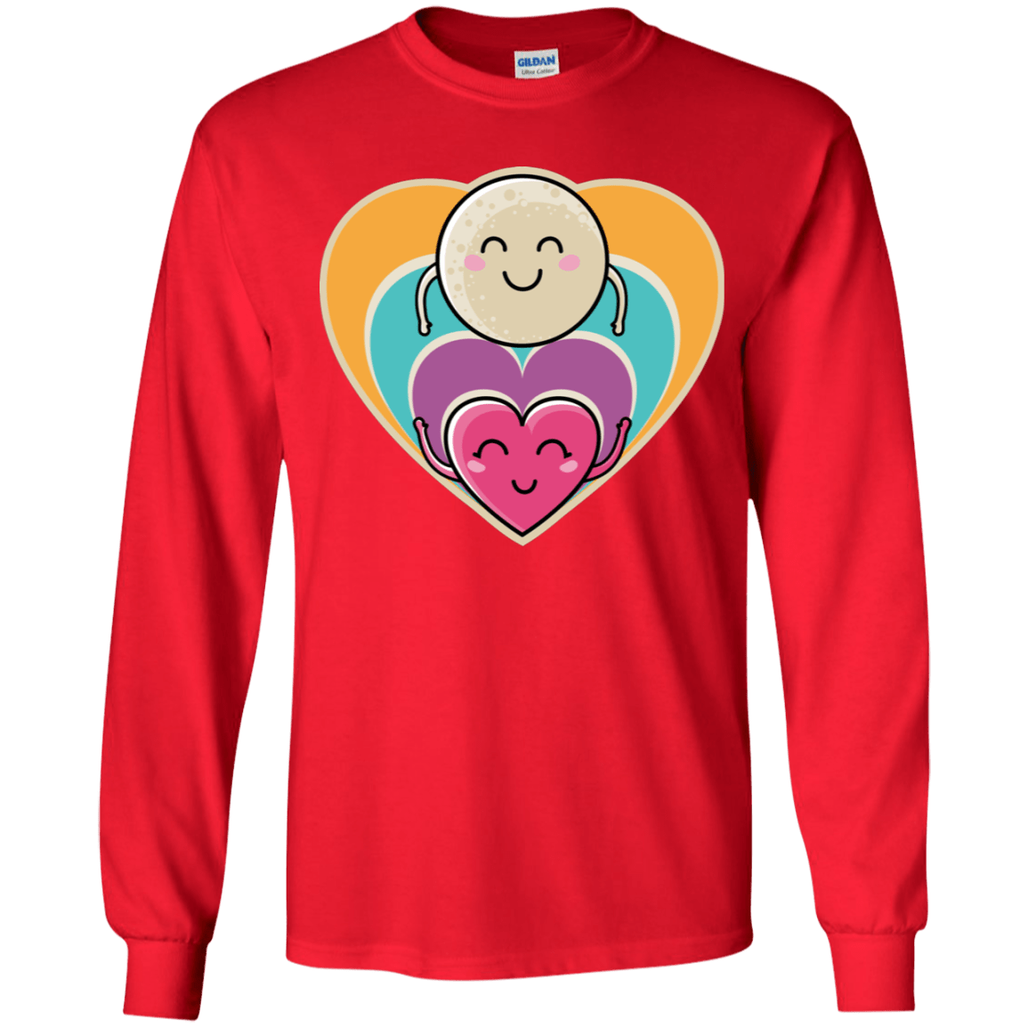 T-Shirts Red / YS Love to the Moon and Back Youth Long Sleeve T-Shirt