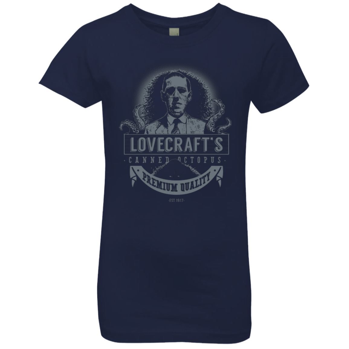 T-Shirts Midnight Navy / YXS Lovecraft Canned Octopus Girls Premium T-Shirt