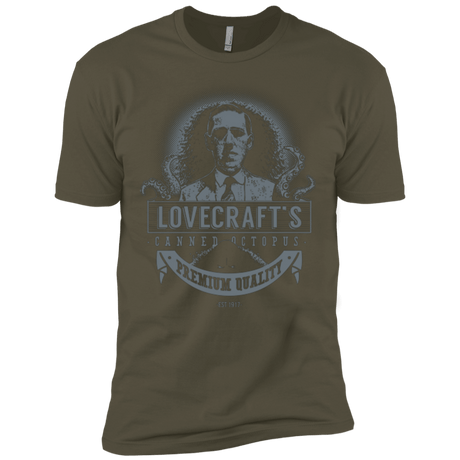 T-Shirts Military Green / X-Small Lovecraft Canned Octopus Men's Premium T-Shirt