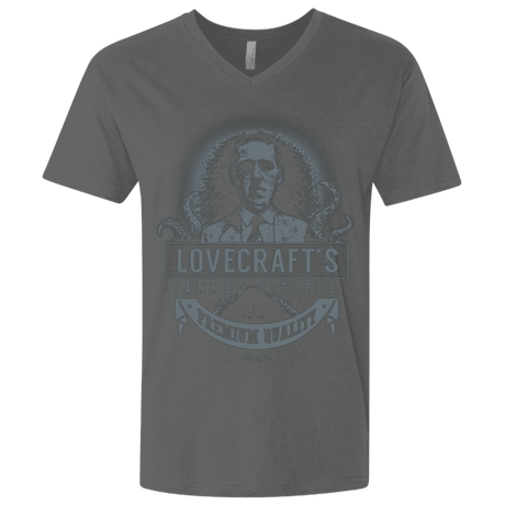 T-Shirts Heavy Metal / X-Small Lovecraft Canned Octopus Men's Premium V-Neck