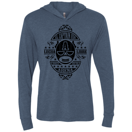 T-Shirts Indigo / X-Small Lucha Captain Triblend Long Sleeve Hoodie Tee