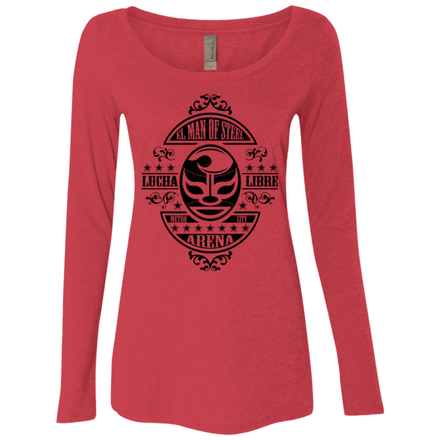 T-Shirts Vintage Red / Small luchamanofsteel Women's Triblend Long Sleeve Shirt