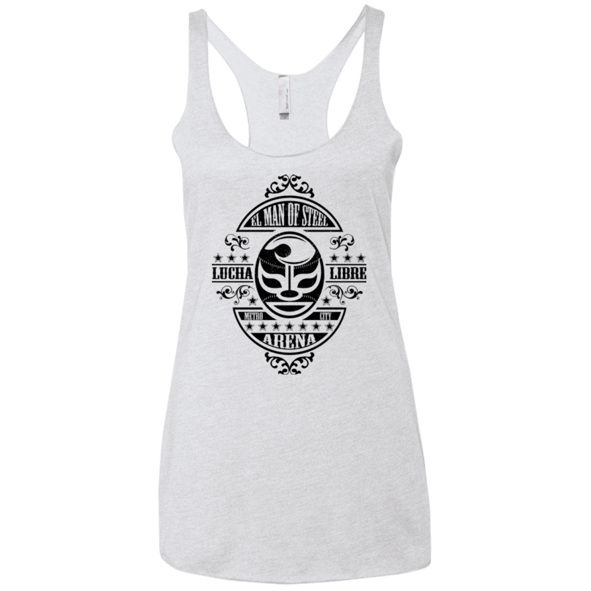 T-Shirts Heather White / X-Small luchamanofsteel Women's Triblend Racerback Tank