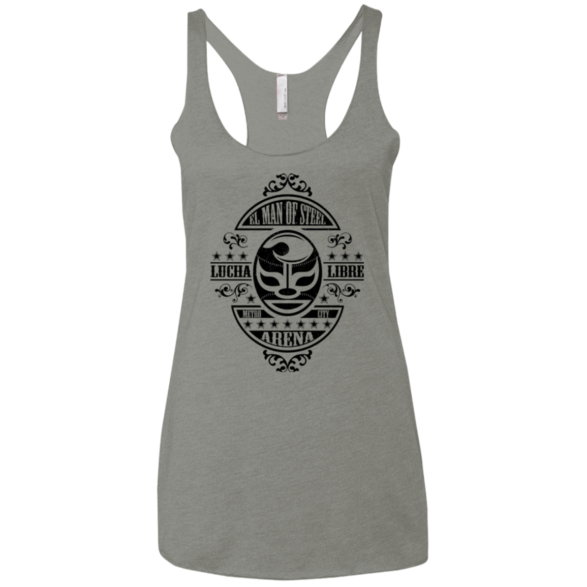 T-Shirts Venetian Grey / X-Small luchamanofsteel Women's Triblend Racerback Tank