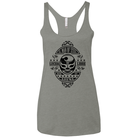 T-Shirts Venetian Grey / X-Small luchamanofsteel Women's Triblend Racerback Tank