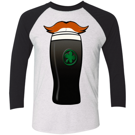 T-Shirts Heather White/Vintage Black / X-Small Luck of The Irish Men's Triblend 3/4 Sleeve