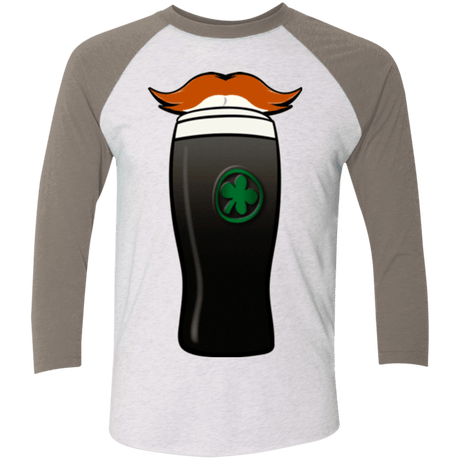T-Shirts Heather White/Vintage Grey / X-Small Luck of The Irish Men's Triblend 3/4 Sleeve