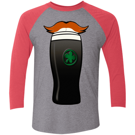 T-Shirts Premium Heather/ Vintage Red / X-Small Luck of The Irish Men's Triblend 3/4 Sleeve