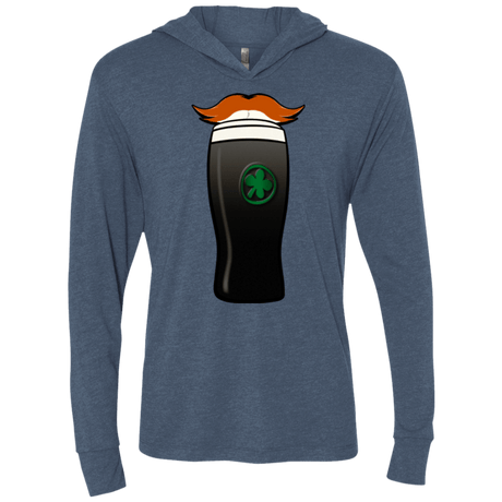 T-Shirts Indigo / X-Small Luck of The Irish Triblend Long Sleeve Hoodie Tee