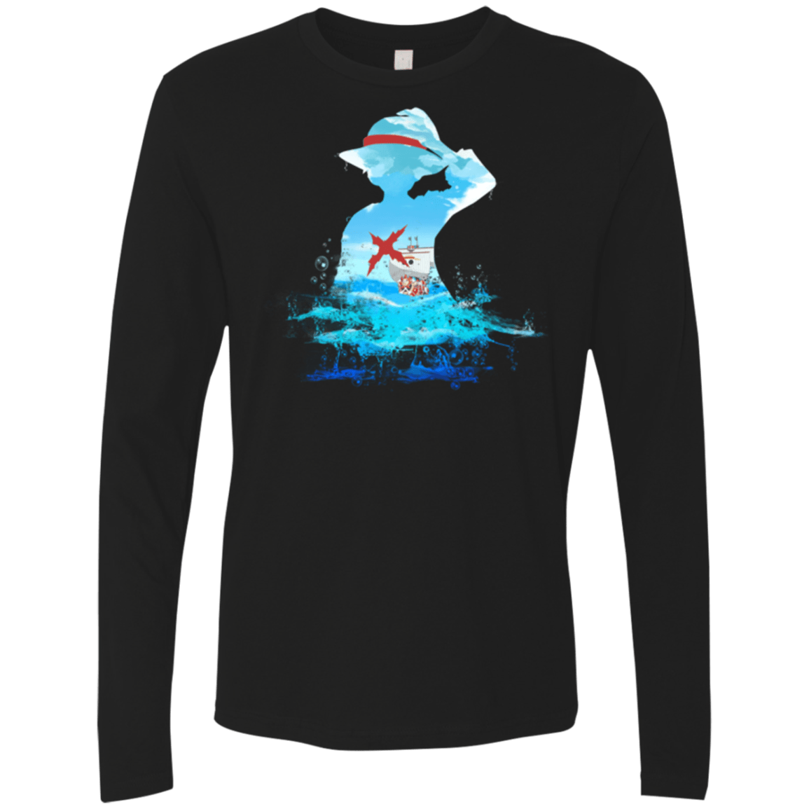 T-Shirts Black / Small Luffy sea 2 Men's Premium Long Sleeve