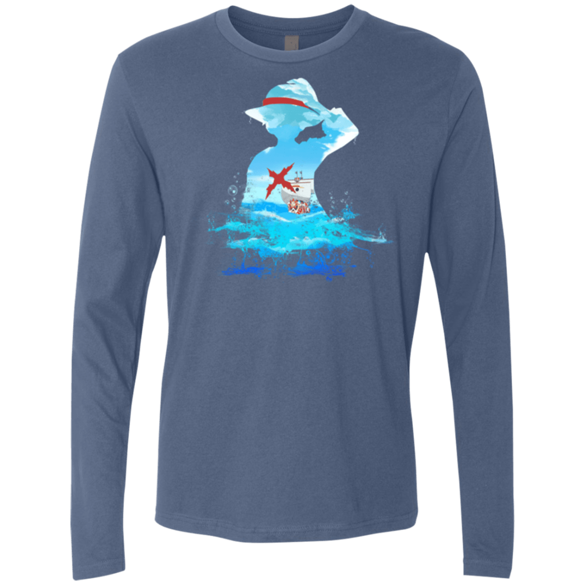 T-Shirts Indigo / Small Luffy sea 2 Men's Premium Long Sleeve