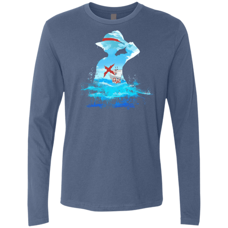 T-Shirts Indigo / Small Luffy sea 2 Men's Premium Long Sleeve