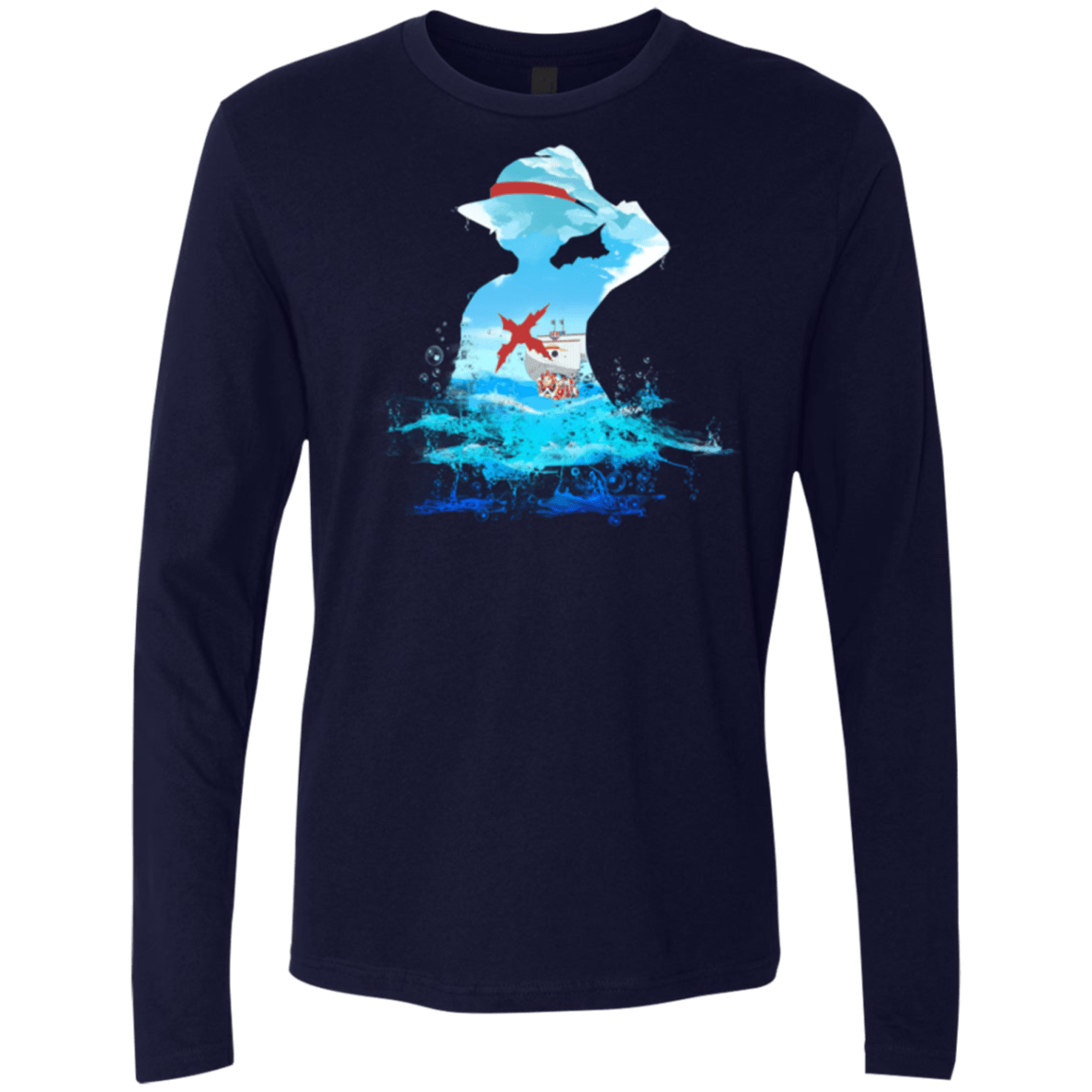 T-Shirts Midnight Navy / Small Luffy sea 2 Men's Premium Long Sleeve