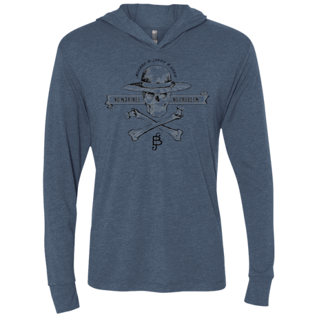 T-Shirts Indigo / X-Small Luffy Triblend Long Sleeve Hoodie Tee