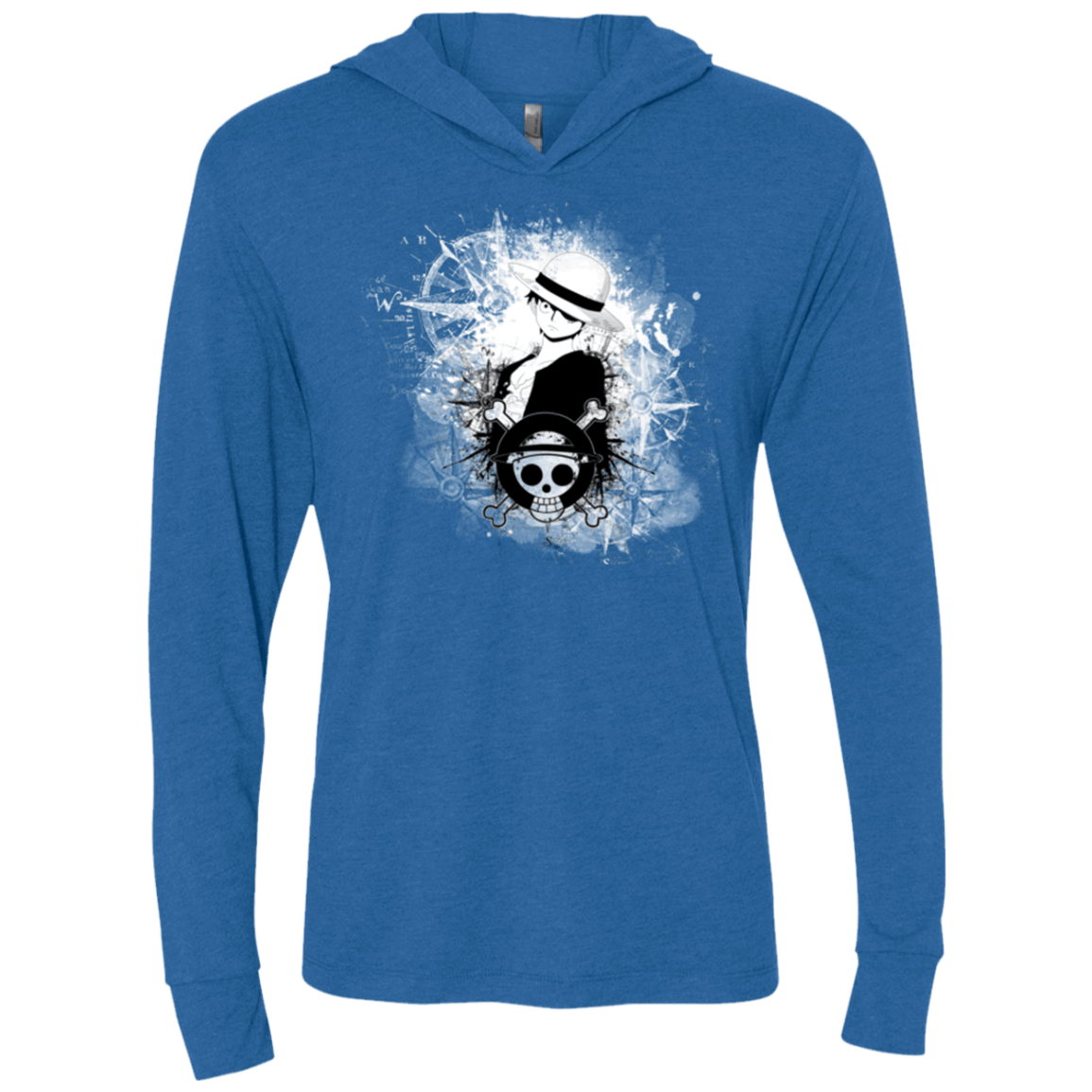 T-Shirts Vintage Royal / X-Small Luffy Triblend Long Sleeve Hoodie Tee