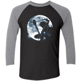 T-Shirts Vintage Black/Premium Heather / X-Small Male Gamer Moon Men's Triblend 3/4 Sleeve