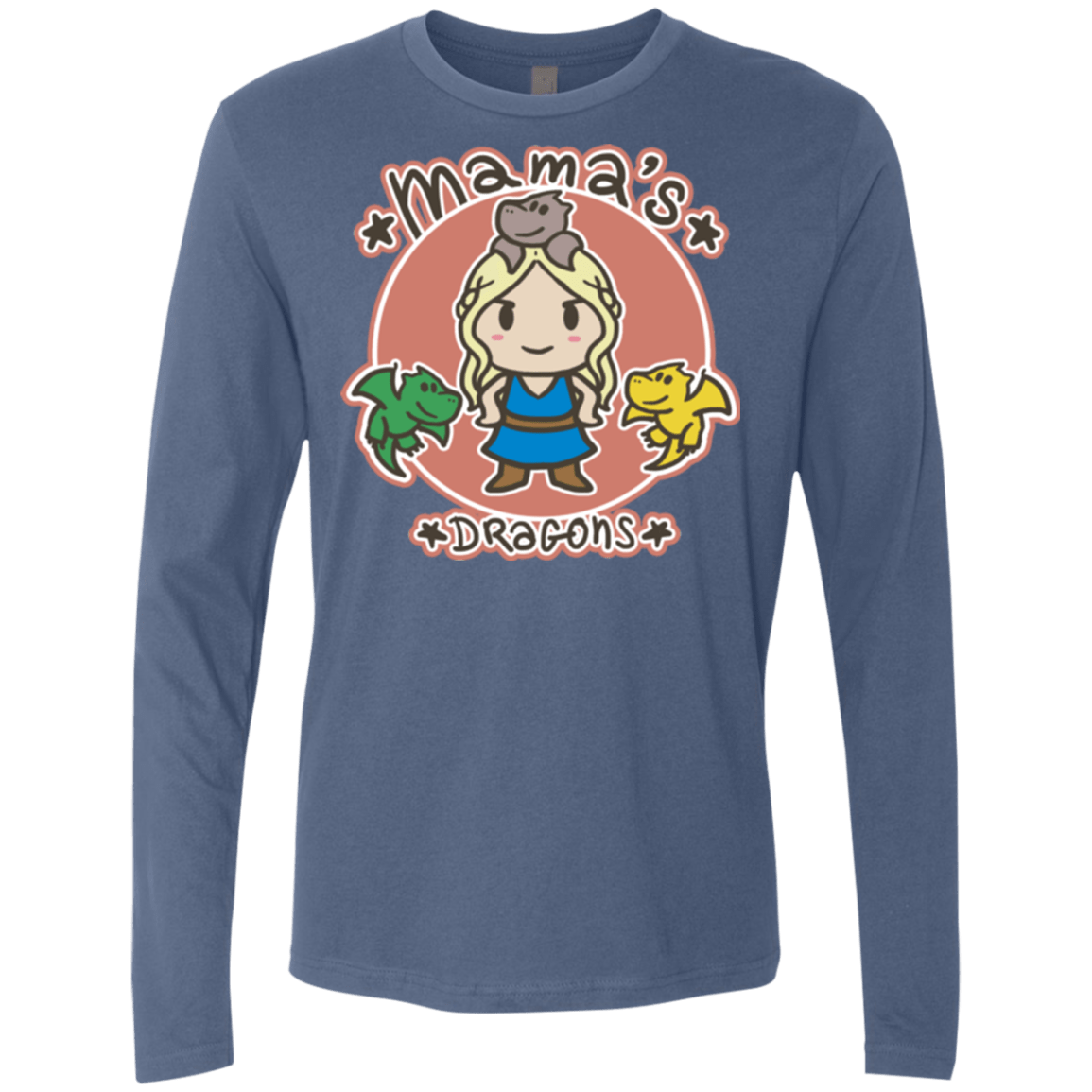 T-Shirts Indigo / Small Mamas Dragons Men's Premium Long Sleeve