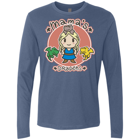 T-Shirts Indigo / Small Mamas Dragons Men's Premium Long Sleeve