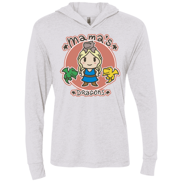T-Shirts Heather White / X-Small Mamas Dragons Triblend Long Sleeve Hoodie Tee