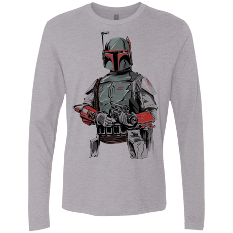 T-Shirts Heather Grey / Small Mandalorian Bounty Hunter Men's Premium Long Sleeve