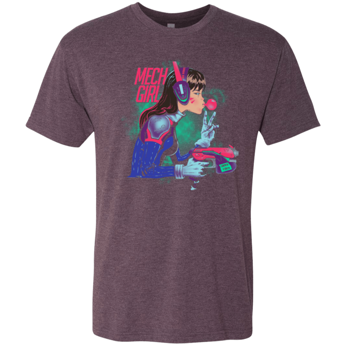 T-Shirts Vintage Purple / Small Mech Girl Men's Triblend T-Shirt