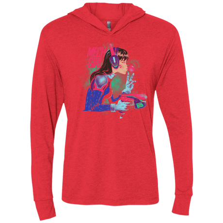 T-Shirts Vintage Red / X-Small Mech Girl Triblend Long Sleeve Hoodie Tee