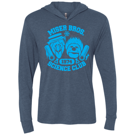 T-Shirts Indigo / X-Small Miser bros Science Club Triblend Long Sleeve Hoodie Tee