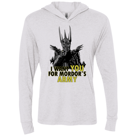 T-Shirts Heather White / X-Small Mordors army Triblend Long Sleeve Hoodie Tee