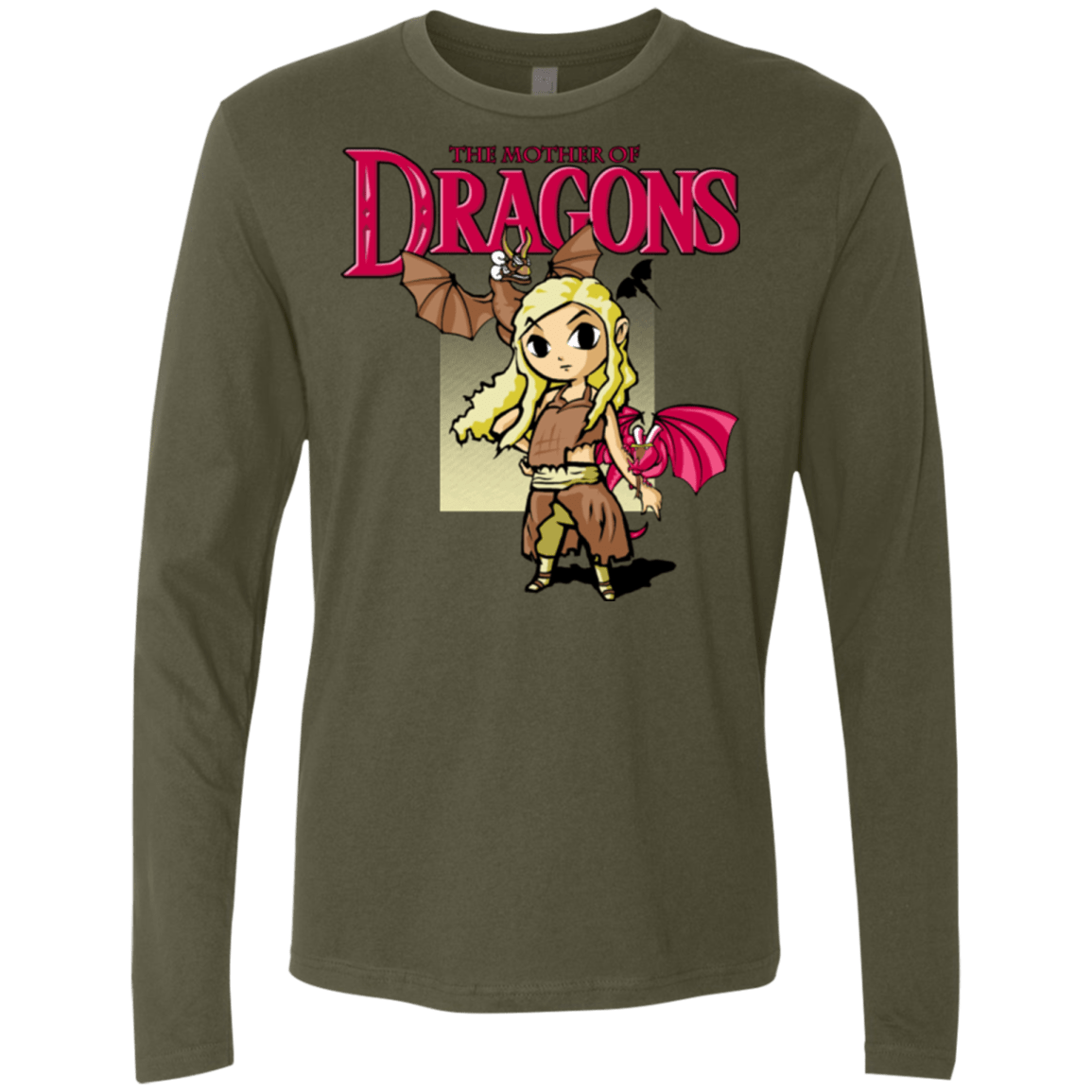 T-Shirts Military Green / Small Mother of Dragons Men's Premium Long Sleeve