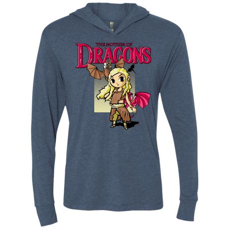 T-Shirts Indigo / X-Small Mother of Dragons Triblend Long Sleeve Hoodie Tee