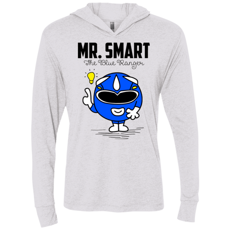 T-Shirts Heather White / X-Small Mr Smart Triblend Long Sleeve Hoodie Tee
