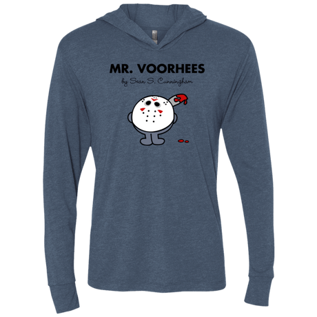 T-Shirts Indigo / X-Small Mr Voorhees Triblend Long Sleeve Hoodie Tee
