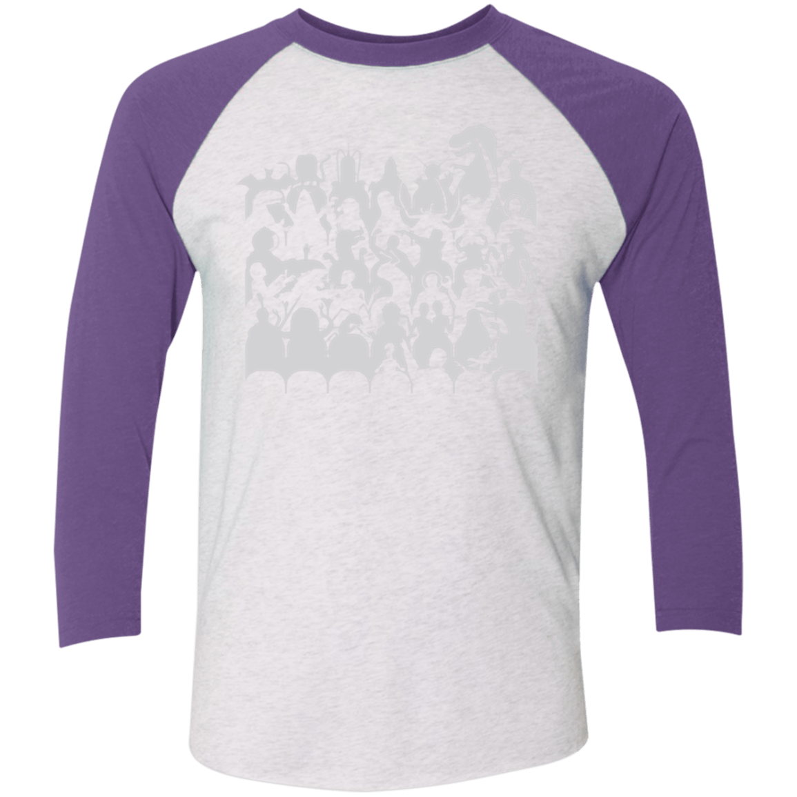 T-Shirts Heather White/Purple Rush / X-Small MST3K Men's Triblend 3/4 Sleeve